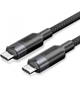 Cable usb 3.2 tipo-c 5a vention trgbh/ usb tipo-c macho - usb tipo-c macho/ hasta 100w/ 10gbps/ 2m/ negro