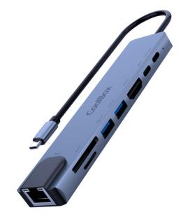 Minidock coolbox c81 aluminio usb - c a hdmi 4k - 2xusb - a - pd 100w - usb - c - sd - microsd - rj45