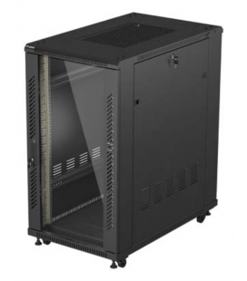 ARMARIO LANBERG RACK 19" 22U 600X1000 FLAT PACK PUERTA CRISTAL NEGRO
