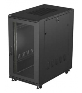 ARMARIO LANBERG RACK 19" 22U 600X1000 FLAT PACK PUERTA PERFORADA NEGRO
