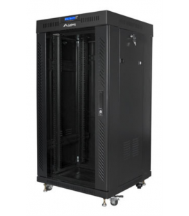 ARMARIO RACK LANBERG 22U 600X600 FLAT PACK PUERTA CRISTAL CON LCD NEGRO