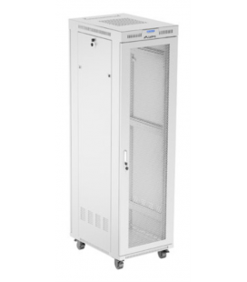 ARMARIO LANBERG RACK 19" 42U 600X800 FLAT PACK PUERTA PERFORADA CON LCD GRIS