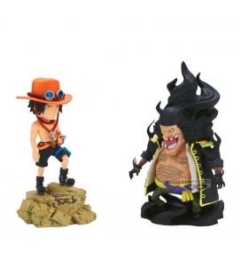 Figura banpresto one piece world collectable figure log stories portgas d.ace vs marshall d.teach 8cm