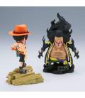 Figura banpresto one piece world collectable figure log stories portgas d.ace vs marshall d.teach 8cm
