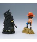 Figura banpresto one piece world collectable figure log stories portgas d.ace vs marshall d.teach 8cm