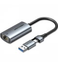 Adaptador usb/usb tipo-c - rj45 vention cfqhb/ 1000mbps