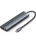 Hub usb tipo-c 3.2 vention tgvhb/ 2xusb/ 1xusb tipo-c pd/ 1xusb tipo-c/ 1xrj45/ 1xlector de tarjetas/ 1xjack 3.5mm/ 1xhdmi/ 15cm