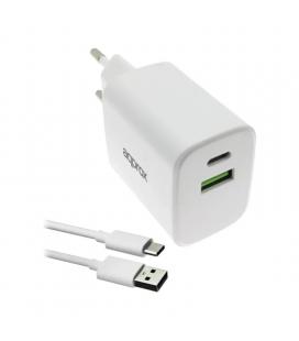 Approx cargador 35w qc 1 x usb a+ 1 x usb c+cable