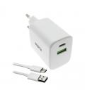 Approx cargador 35w qc 1 x usb a+ 1 x usb c+cable