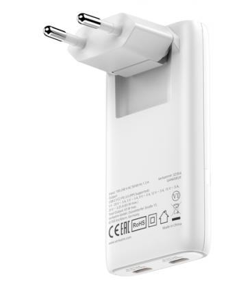 Cargador de pared gan verbatim fold 'n' go/ 2xusb tipo-c/ 65w