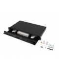 PATCH PANEL LANBERG 1U 19" FIBRA OPTICA 24 PTS SC DUPLEX O 24 LC QUAD BK+ACC