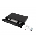 PATCH PANEL LANBERG 1U 19" FIBRA OPTICA 12 PTS SC DUPLEX O 12 LC QUAD BK+ACC