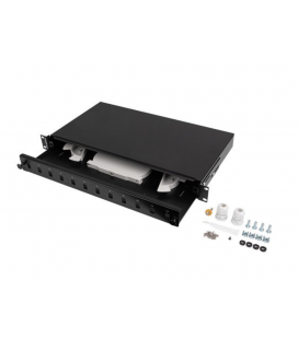PATCH PANEL LANBERG 1U 19" FIBRA OPTICA 12 PTS SC SIMPLEX O 12 LC DUPLEX BK+ACC