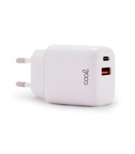 CARGADOR COOL DUAL USBC-USB 20W WHITE