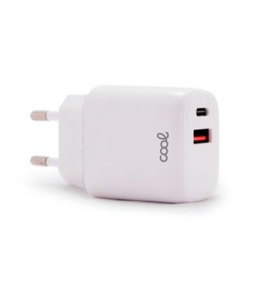 CARGADOR COOL DUAL USBC-USB 20W WHITE