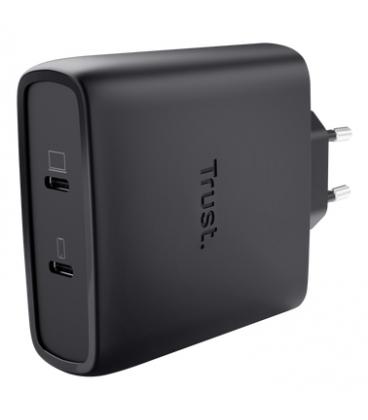 Cargador de pared gan trust maxo 100w/ 2xusb tipo-c/incluye cable usb tipo-c/ 100w