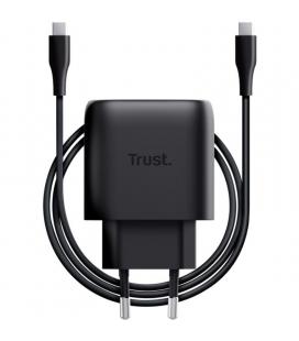 Cargador de pared gan trust maxo 45w compatible con samsung/ 1xusb tipo-c/ incluye cable usb tipo-c/ 45w