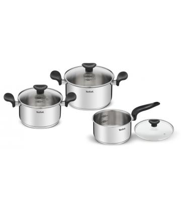 Batería de cocina tefal primary e308s674/ cazo ø16cm/ cacerola ø18cm/ cacerola ø20cm/ aluminio/ apta para inducción