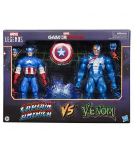 Pack 2 figuras hasbro marvel legends gamerverse captain america vs venom