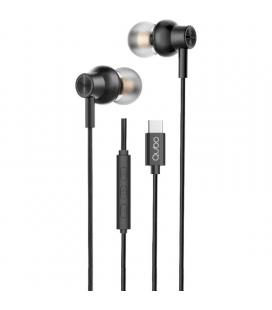 Auriculares intrauditivos qubo au-300c/ con micrófono/ usb tipo-c/ negros