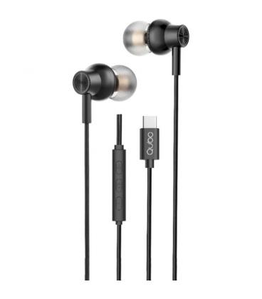 Auriculares intrauditivos qubo au-300c/ con micrófono/ usb tipo-c/ negros