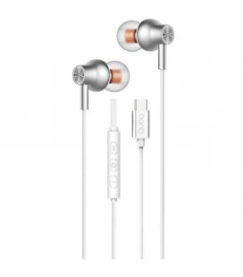 Auriculares intrauditivos qubo au-300c/ con micrófono/ usb tipo-c/ blancos