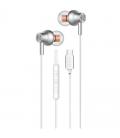 Auriculares intrauditivos qubo au-300c/ con micrófono/ usb tipo-c/ blancos