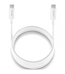 Cable usb 2.0 tipo-c ngs zyro 60w-1/ usb tipo-c macho - usb tipo-c macho/ hasta 60w/ 480mbps/ 1m/ blanco