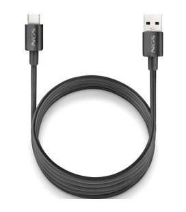 Cable usb 2.0 ngs zyro-ac/ usb macho - usb tipo-c macho/ hasta 15w/ 480mbps/ 1m/ negro