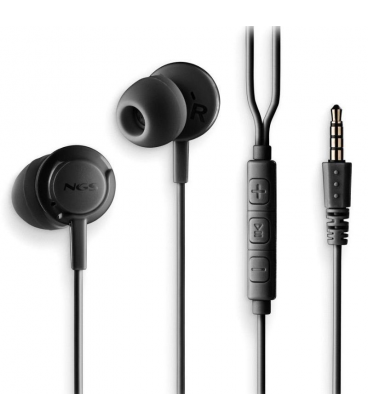 Auriculares intrauditivos ngs cross drift/ con micrófono/ jack 3.5/ negros