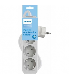 Regleta con interruptor philips chp2134w/12/ 3 tomas de corriente/ cable 1.5m/ blanco