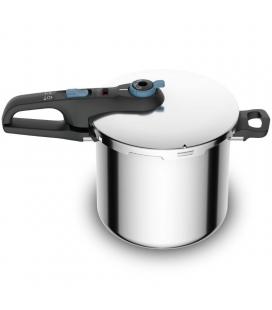 Olla a presión tefal secure trendy p2584401/ ø25cm/ 8l/ acero inoxidable/ apta para inducción