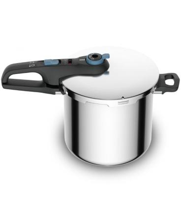 Olla a presión tefal secure trendy p2584401/ ø25cm/ 8l/ acero inoxidable/ apta para inducción