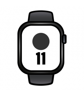 Apple watch series 11/ gps/ cellular/ 46mm/ titanio negro pizarra/ correa deportiva negro pizarra (m/l)