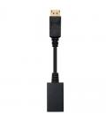 Conversor nanocable 10.16.0502/ displayport macho - hdmi hembra/ 15cm/ negro