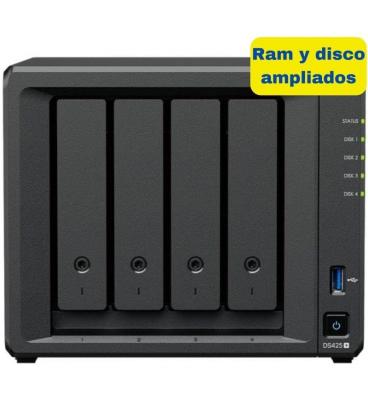 Nas synology diskstation ds425+/ 4 bahías 3.5'- 2.5'/ 6gb ddr4/ 16tb/ formato torre