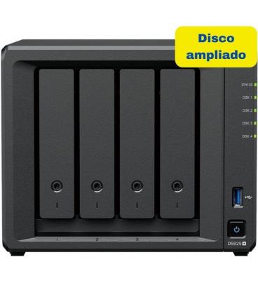 Nas synology diskstation ds925+/ 4 bahías 3.5'- 2.5'/ 4gb ddr4/ 16tb/ formato torre