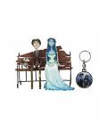 Set figuras + regalo llavero metalico la novia cadaver