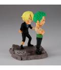 Figura banpresto one piece world collectable figure log stories roronoa zoro & sanji - pulgadas...nothing...at all!!!! 8cm