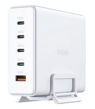 Cargador sobremesa gan d-link dcf-241/e/ 4xusb tipo-c/ 1xusb/ 240w