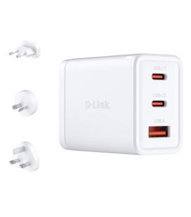 Cargador de pared gan d-link dcp-651/ 2xusb tipo-c/ 1xusb/ 65w