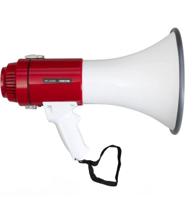 Megáfono con sirena fonestar mf-114su/ 25w/ usb/ sd/ a pilas/ a 12v cc