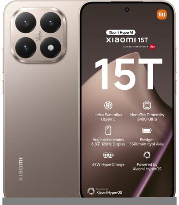 Smartphone xiaomi 15t 12gb/ 256gb/ 6.83'/ 5g/ oro rosado