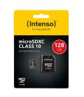 Tarjeta memoria micro sd intenso 128gb cl10 + adaptador sd