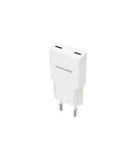 Cargador de pared nanocable 10.10.2023/ 2xusb tipo-c/ 20w/ blanco
