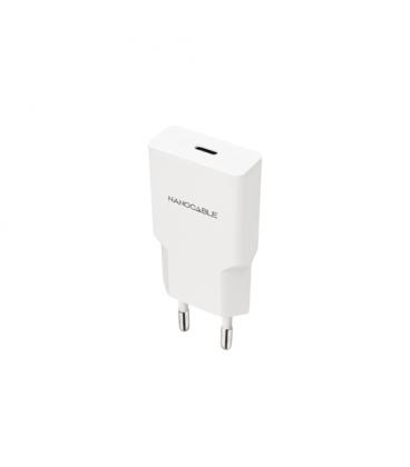 Cargador de pared nanocable 10.10.2024/ 1xusb tipo-c/ 25w/ blanco