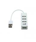 HUB USB 2.0 UNIVERSAL COOL 4 PUERTOS USB BLANCO