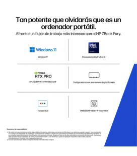Portatil hp zbook fury g1i u7 - 265hx 32gb ssd 1tb 16 pulgadas