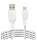Cable usb tipo c a usb tipo a belkin 3m - macho - macho - blanco - trenzado
