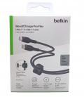 Cable usb tipo c belkin 2m - macho - macho - negro - trenzado